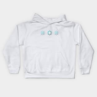 Light blue tartan stars Kids Hoodie